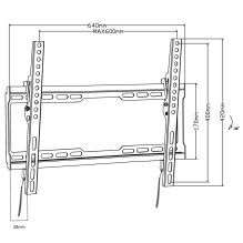 Maclean TV MC-413 Wall Mount Bracket 32&quot;-80&quot; VESA 600x400 45kg Tilting Universal Adjustable Spirit Level Mount