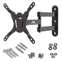 Maclean MC-418 TV Monitor Full Motion Wall Mount 23&quot;-43&quot; 30kg max VESA 200x200 Black Tilting Rotating Adjustab