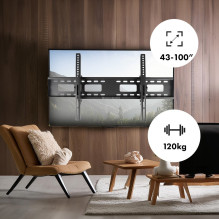 Maclean MC-422 TV Wall Mount Heavy Duty 43&quot;-100&quot; max VESA 800x400 120kg Tilting + / -15° Bracket Holder Hanger