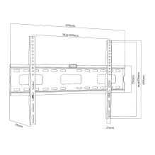 Maclean TV MC-419 Wall Mount Bracket 32&quot;-100&quot; VESA 600x400 45kg Tilting Universal Adjustable Spirit Level Acce