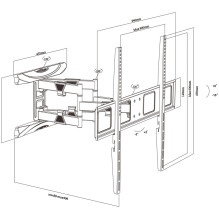 Maclean MC-423 TV Mount Full Motion Wall TV Bracket 43&quot;-100&quot; 80kg max VESA 800x600 Adjustable Tilting Rotating