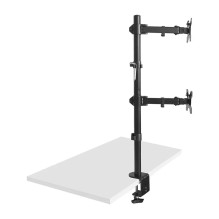 Maclean MC-967 Double Vertical Monitor Desk Mount Screen Holder max VESA 100x100, 13-27&quot;, 2x 9kg Powder Coated Tilt