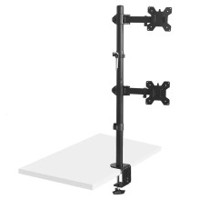 Maclean MC-967 Double Vertical Monitor Desk Mount Screen Holder max VESA 100x100, 13-27&quot;, 2x 9kg Powder Coated Tilt