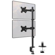 Maclean MC-967 Double Vertical Monitor Desk Mount Screen Holder max VESA 100x100, 13-27&quot;, 2x 9kg Powder Coated Tilt