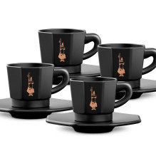 4 puodelių rinkinys BIALETTI PERFETTO MOKA Porcelianas 4x 75 ml Juoda