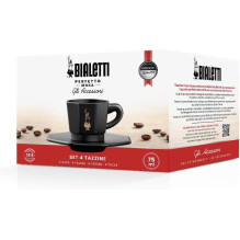 4 puodelių rinkinys BIALETTI PERFETTO MOKA Porcelianas 4x 75 ml Juoda