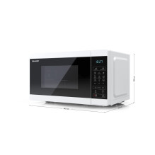 Sharp YC-MG02E-W mikrobangų krosnelė stalviršis 20 L 800 W mėlyna, balta