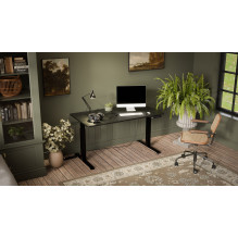 Desk with electric height adjustment MOON LONG 150x80x72-120 black / san sebastian