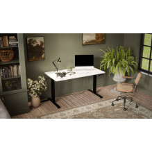 Desk with electric height adjustment MOON LONG 150x80x72-120 black / white