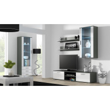 Cama hanging display cabinet SOHO grey / white gloss