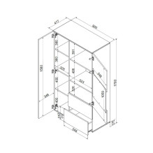 Cama spintelė ALMA 90x41,5xH170 kašmyras