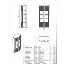 Cama 2D display cabinet MICHELLE 86x35-47xH180 black / viking oak