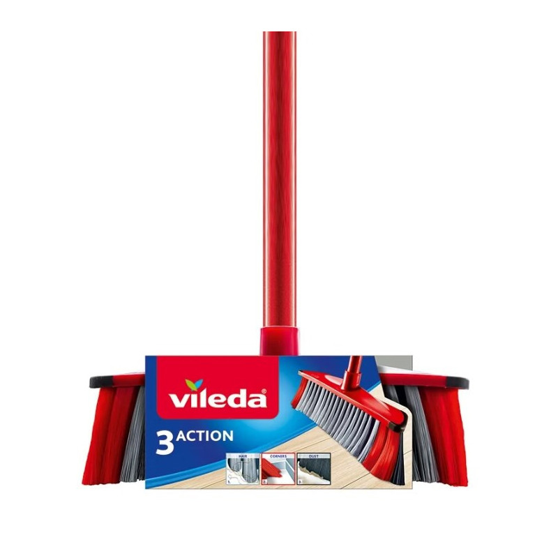 Broom Vileda 3 Action - 3in1 (red)