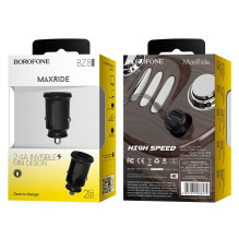 Car charger Borofone BZ8 MaxRide Dual Port black