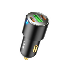 Car charger Hoco NZ6 PD45W 2xType-C / 1xUSB-A black