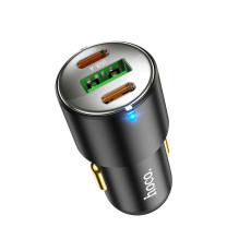 Car charger Hoco NZ6 PD45W 2xType-C / 1xUSB-A black