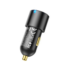 Car charger Hoco NZ6 PD45W 2xType-C / 1xUSB-A black