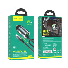 Automobilinis įkroviklis Hoco NZ7 PD20W+QC3.0 Type-C / USB-A