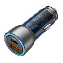 Car charger Hoco NZ8 43W USB-A / Type-C PD25W+QC3.0 blue