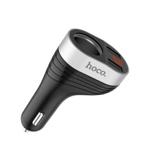 Car charger Hoco Z29 with 2 USB connections (3.1A) with LED screen black