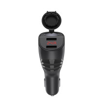 Car charger Hoco Z34 with 2 USB connections (3.1A) with LED screen black