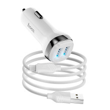 Car charger Hoco Z40 Superior Dual Port + MicroUSB white