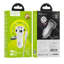 Car charger Hoco Z40 Superior Dual Port + MicroUSB white