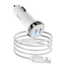 Car charger Hoco Z40 Superior Dual Port + Type-C white