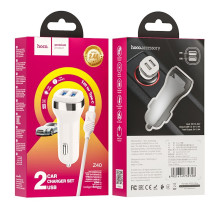 Car charger Hoco Z40 Superior Dual Port + Type-C white