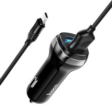 Automobilinis įkroviklis Hoco Z40 Superior Dual Port + MicroUSB juodas