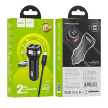 Car charger Hoco Z40 Superior Dual Port + MicroUSB black