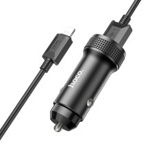 Car charger Hoco Z49 2xUSB-A + Lightning black