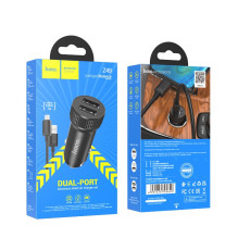 Car charger Hoco Z49 2xUSB-A + MicroUSB black