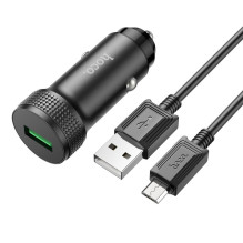 Car charger Hoco Z49A QC3.0 18W + MicroUSB black