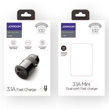 Automobilinis įkroviklis Joyroom C-A06 2xUSB 3.1A juodas