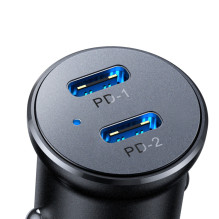 Automobilinis įkroviklis Joyroom CCN06 2xUSB-C 30W juodas