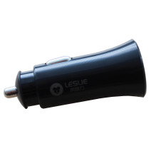 Automobilinis įkroviklis Leslie C18 su 2 USB jungtimis 2.4A (1A+2A) juodas