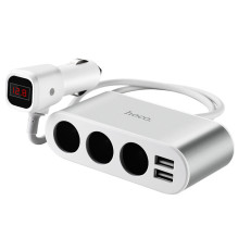 Car charger-plug Hoco Z13 with 2 USB connectors and three connectors