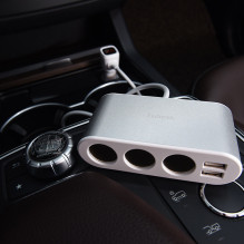 Car charger-plug Hoco Z13 with 2 USB connectors and three connectors