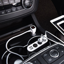 Car charger-plug Hoco Z13 with 2 USB connectors and three connectors