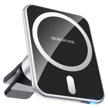 Automobilinis laikiklis-įkroviklis Borofone BH43 Xperience Magsafe 15W magnetinis, juodas