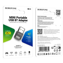 Bluetooth adapter Borofone DH8 Bluetooth 5.1 black