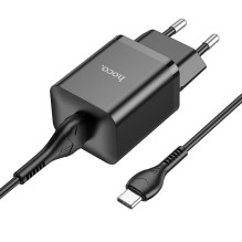 Įkroviklis Hoco N26 USB-A Quick Charge 3.0 18W + Type-C juodas