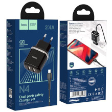 Įkroviklis Hoco N4 + microUSB (2.4A) juodas