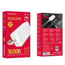 Išorinė baterija Power Bank Borofone BJ19B PD20W+QC3.0 30000mAh balta