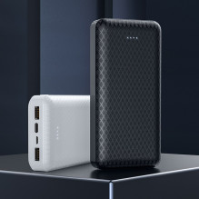 Išorinė baterija Power Bank Borofone BJ3A Type-C microUSB 2*USB (2A) 20000mAh balta