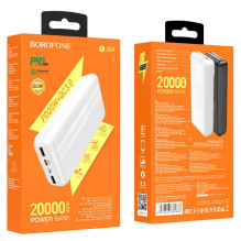 Išorinė baterija Power Bank Borofone BJ9A Type-C PD+Quick Charge 3.0 (3A) 20000mAh balta