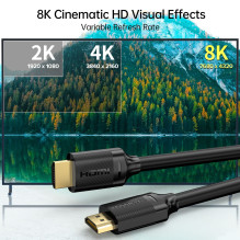 Kabelis Choetech XHH-TP20 8K 60Hz HDMI to HDMI 2.0m juodas