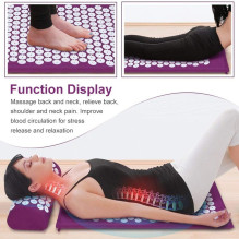 Massage acupressure mat with cushion MM-001 black