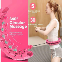 Massaging gymnastic hoop Smart Hula Hoop HHP002 pink